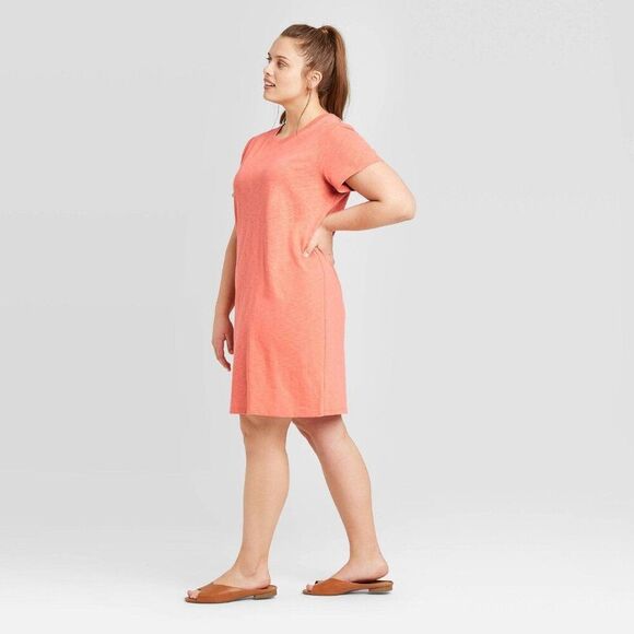Universal Threads 100% cotton Orange S/S T-shirt Dress MEDIUM - Picture 1 of 7